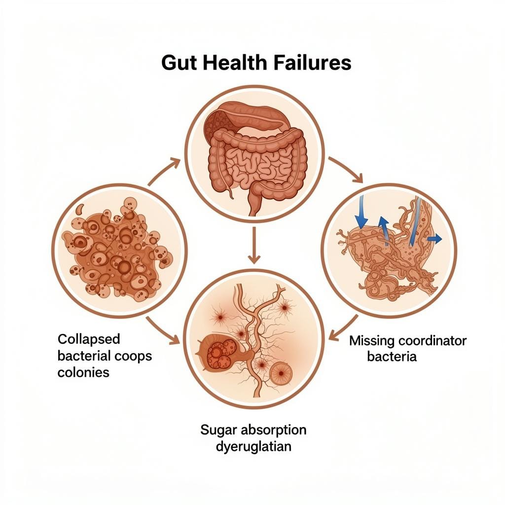 The three gut microbiome failures