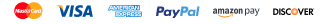 Payment methods: Mastercard, Visa, American Express, PayPal, Amazon Pay, Discover